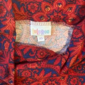 LuLaRoe Red and Blue Floral Top